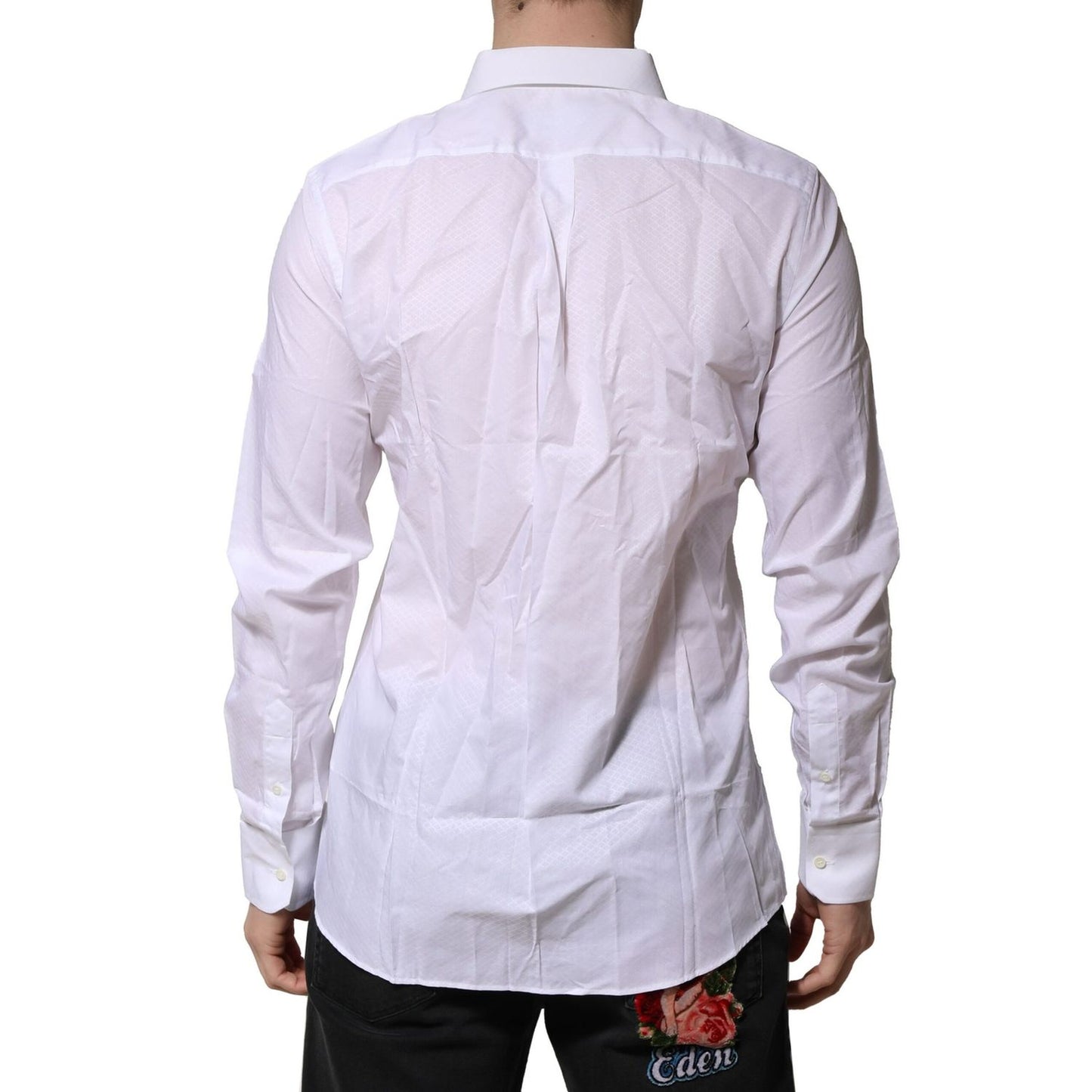 Dolce & Gabbana White MARTINI Cotton Men Dress Formal Shirt