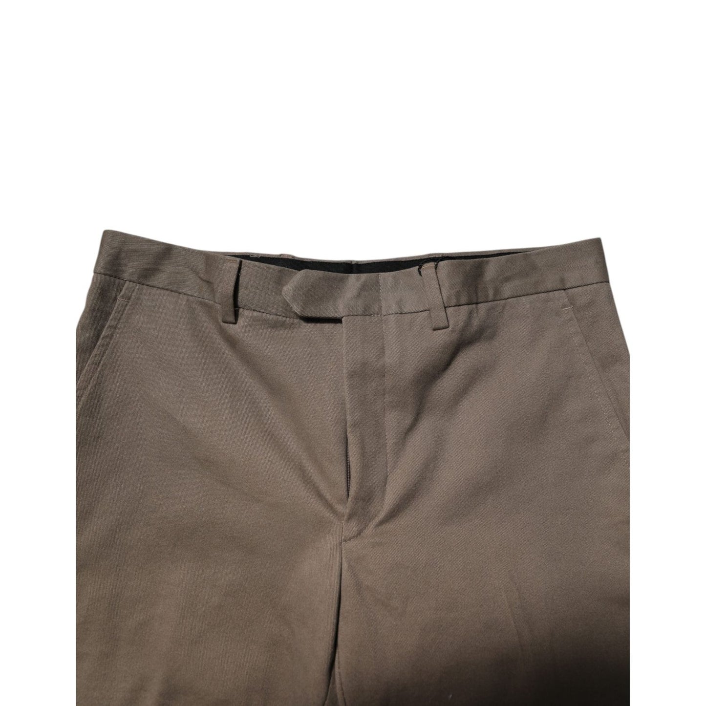 BENCIVENGA Brown Cotton Tapered Formal Dress Pants