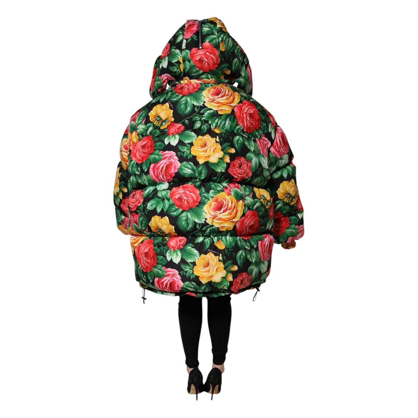 Dolce & Gabbana Multicolor Floral Puffer Hooded Jacket