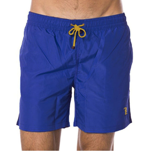 Billionaire Italian Couture Blue Polyester Men Swim Trunk