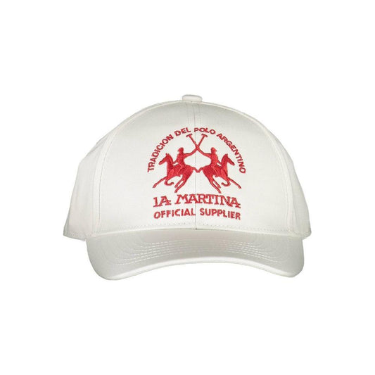 La Martina White Cotton Men Cap LA-13273