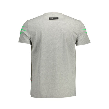 Back view of Plein Sport Brown Cotton Men T-Shirt with logo and contrasting details