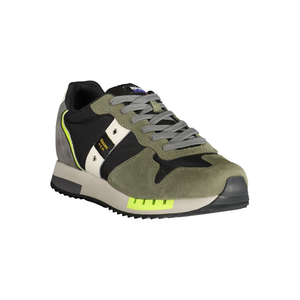 Blauer Green Polyester Sneaker with contrasting details and logo