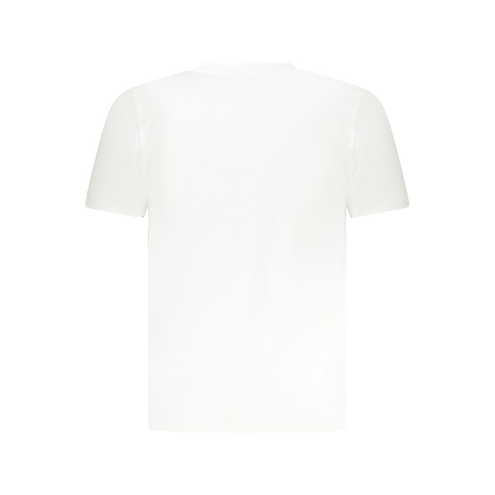 Cavalli Class White Cotton T-Shirt with short sleeves, crew neck, and logo print, perfect for a stylish and comfortable look.