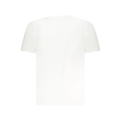 Cavalli Class White Cotton T-Shirt with short sleeves, crew neck, and logo print, perfect for a stylish and comfortable look.