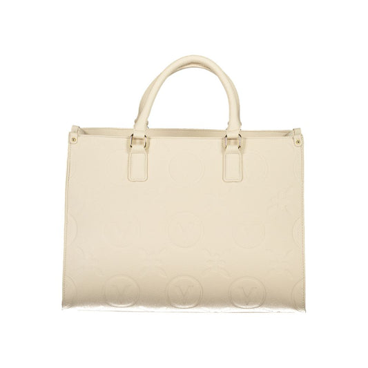 Mario Valentino Beige Polyethylene Women Handbag with elegant design and dual handles.