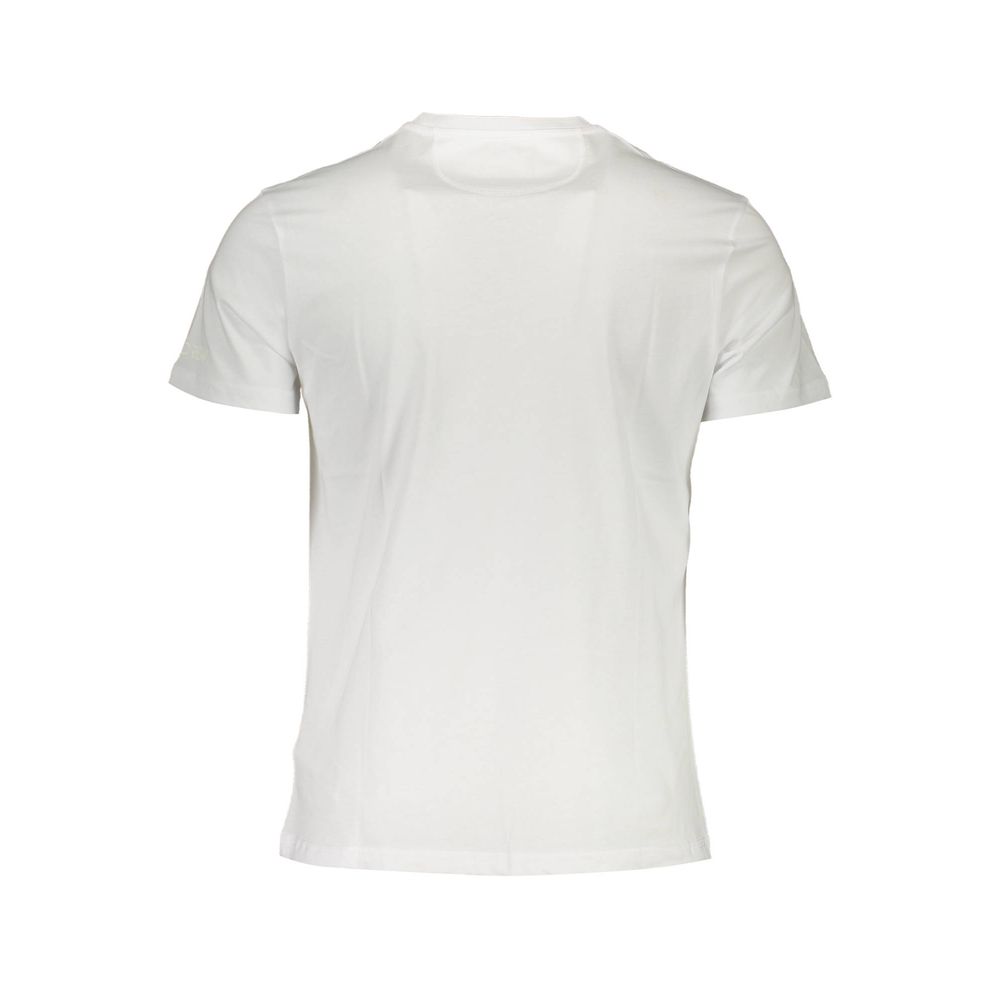 Back view of La Martina White Cotton Men T-Shirt, featuring soft cotton fabric for comfort and style.