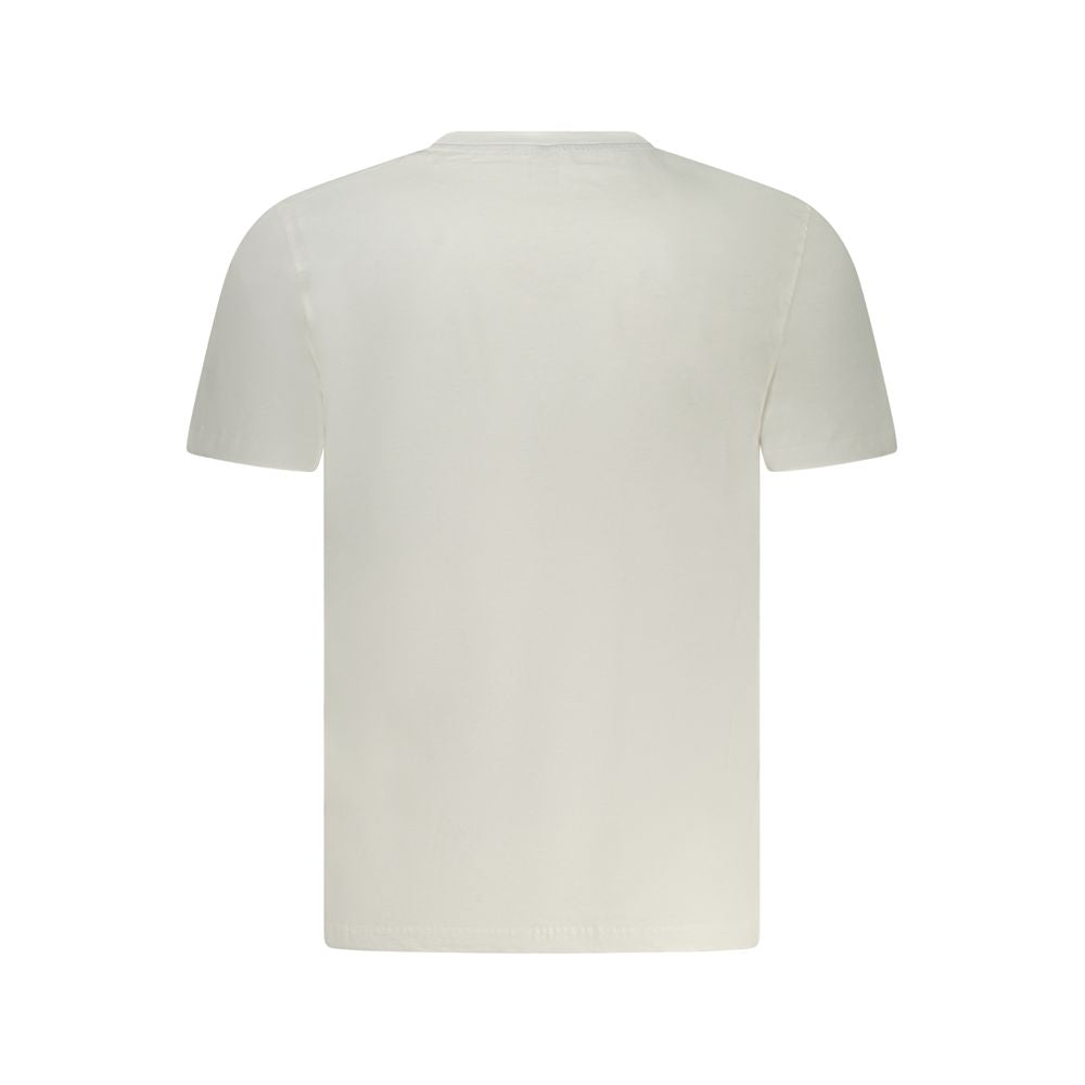 Back view of North Sails White Cotton Men T-Shirt showcasing simplicity and comfort.