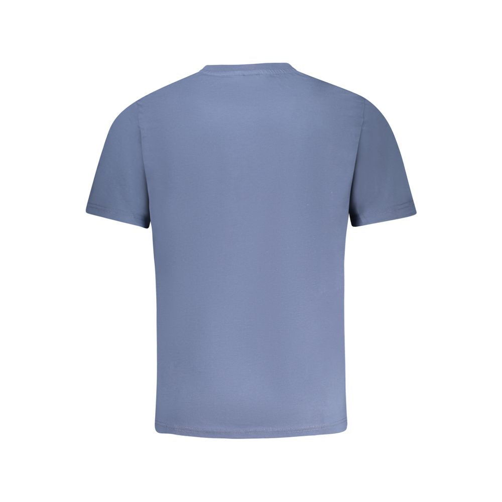 Back view of North Sails Blue Cotton Men T-Shirt showcasing the premium cotton fabric and sleek design.