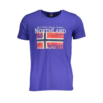 Norway 1963 Blue Cotton Men T-Shirt with bold logo and short sleeves for modern streetwear style.