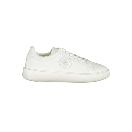 Blauer White Leather Men Sneaker