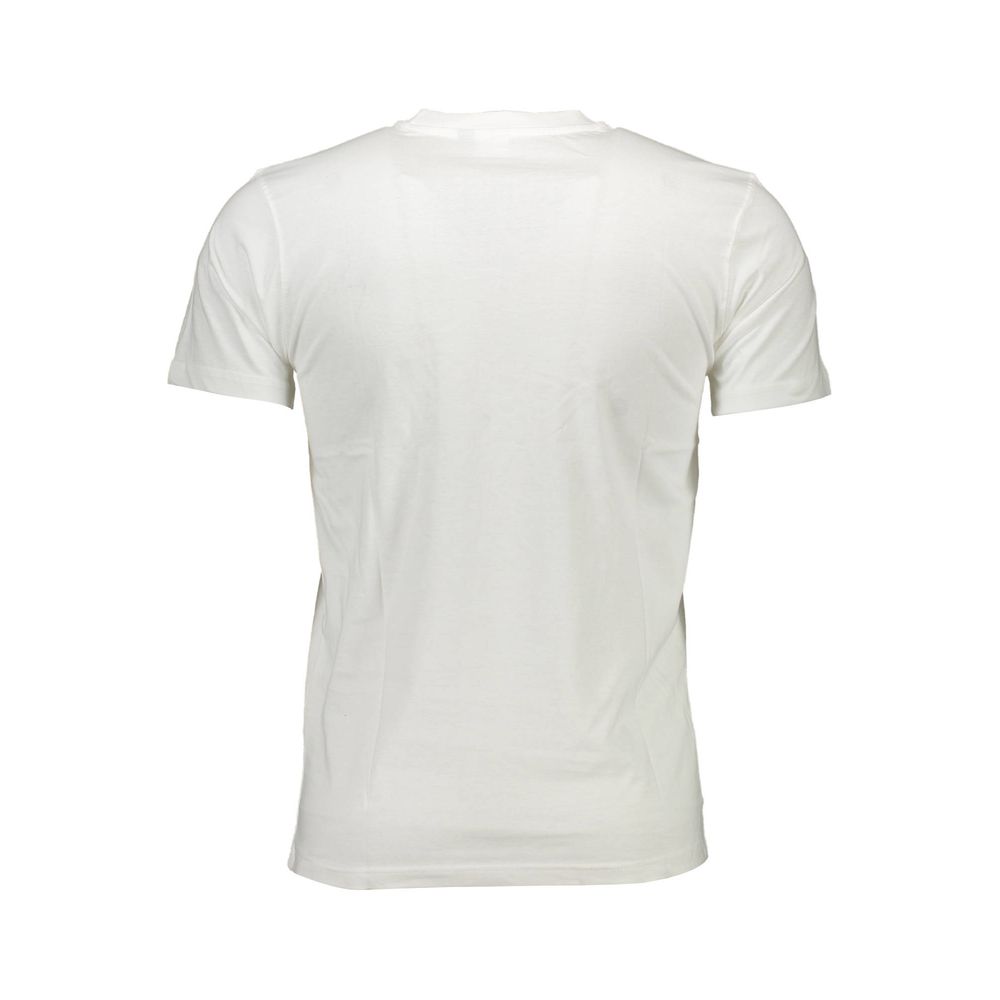 Back view of Sergio Tacchini White Cotton Men T-Shirt showcasing simplicity and classic design.