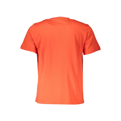 North Sails Red Cotton Men T-Shirt - back view highlighting vibrant color and short sleeve design.