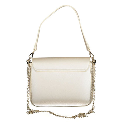 Mario Valentino Gray Polyethylene Handbag with removable strap and magnetic closure.