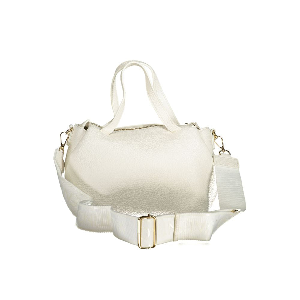 Mario Valentino White Polyethylene Handbag with adjustable strap and zip closure