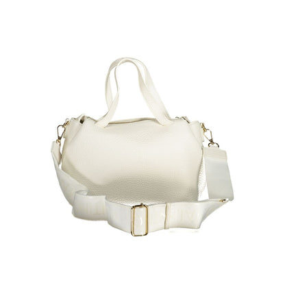 Mario Valentino White Polyethylene Handbag with adjustable strap and zip closure