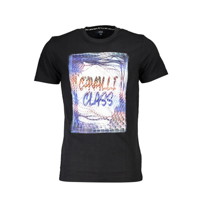Cavalli Class Black Cotton Men T-Shirt