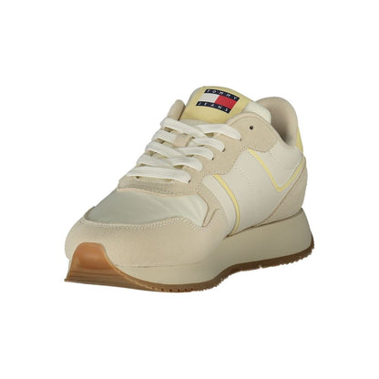 Tommy Hilfiger Beige Leather Women Sneaker