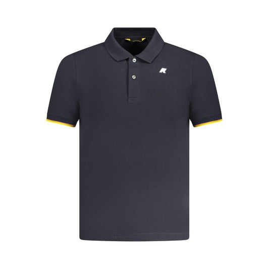 K-WAY Blue Cotton Polo Shirt with short sleeves, 2 buttons, contrasting details, and logo application.