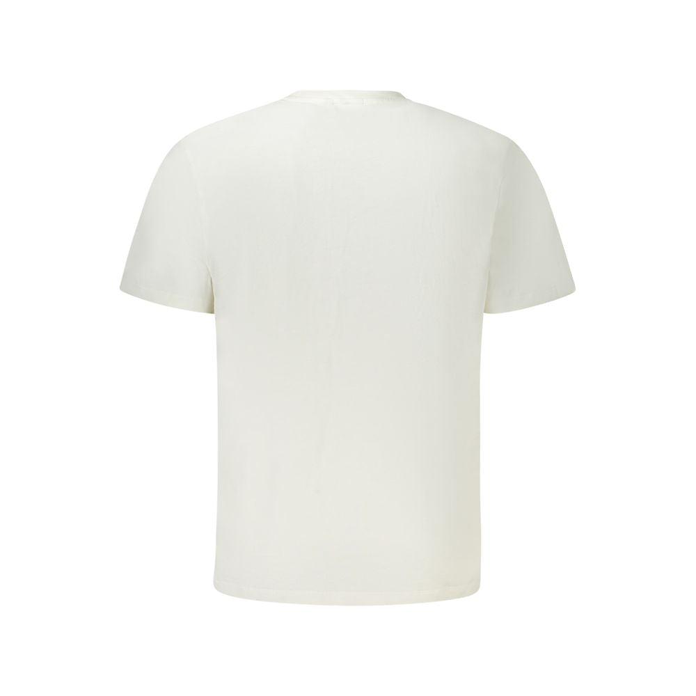 Pepe Jeans White Cotton Men T-Shirt, back view of the sustainable short-sleeved shirt showcasing elegant design and eco-friendly fashion.