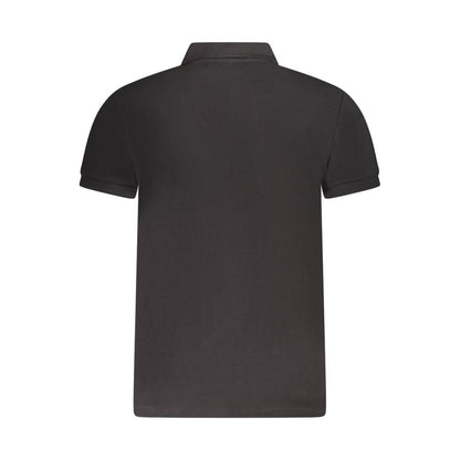 Cavalli Class Black Cotton Men Polo Shirt with sleek design and logo, showcasing casual luxury and modern style.