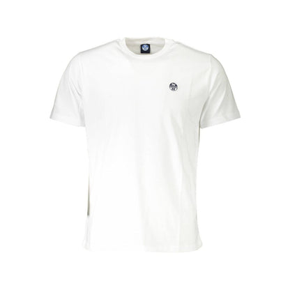 North Sails White Cotton Men T-Shirt with logo, short sleeves, crew neck.