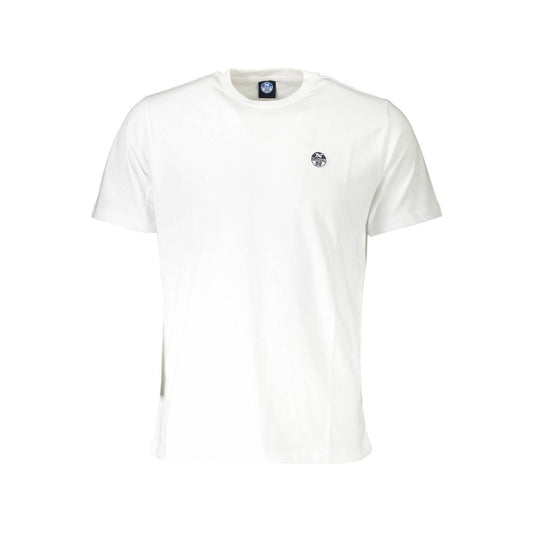 North Sails White Cotton Men T-Shirt with logo, short sleeves, crew neck.