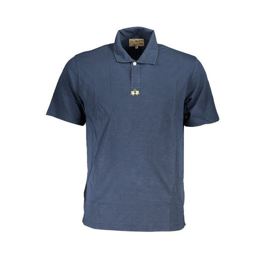La Martina Blue Cotton Polo Shirt