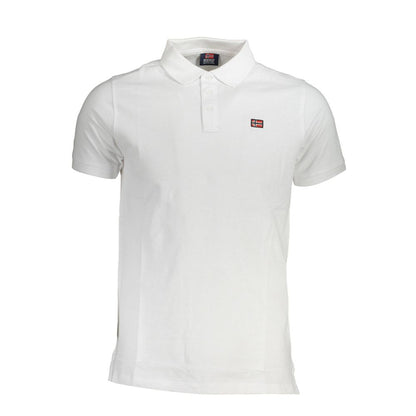 Norway 1963 White Cotton Men Polo Shirt with subtle logo, classic and elegant, ideal for casual and golf attire, offering comfort and durability.