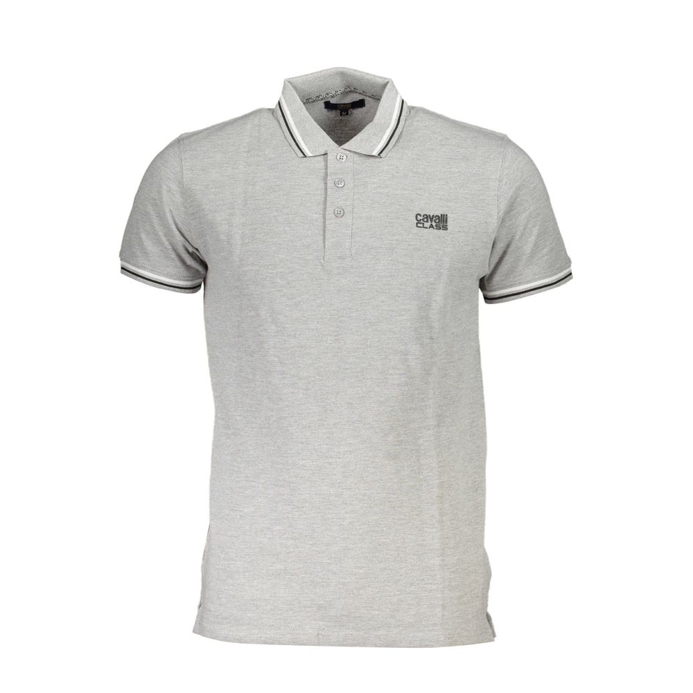 Cavalli Class Grigio Cotton Men Polo 1728,67403481248,Cavalli Class,Clothing,Gray,L,M,Men,New with tags,Polo Shirts - T-Shirts - Clothing,T-Shirts - Clothing,XL,XXL