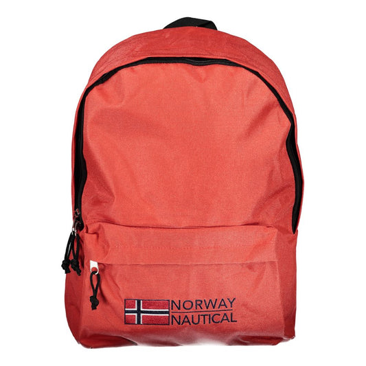 Norway 1963 Red Polyester Men Backpack with embroidery logo and zip closure