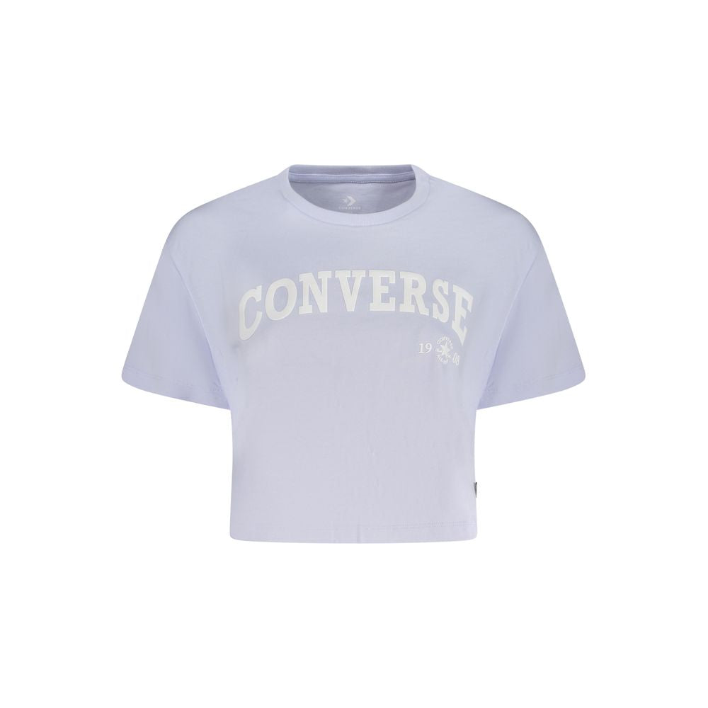 Converse Purple Cotton Women T-Shirt