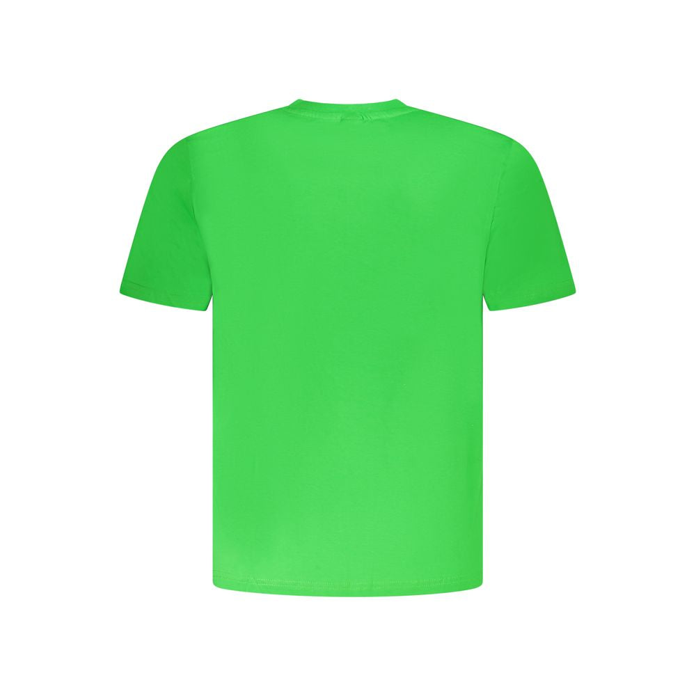 Back view of North Sails Green Cotton Men T-Shirt with short sleeves and classic crew neck design.