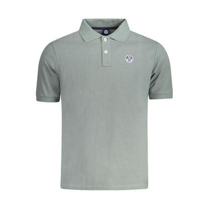 North Sails Green Cotton Men Polo Shirt with logo and button placket