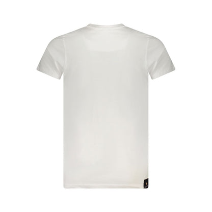 Accademia Militare White Cotton T-Shirt back view, short sleeve crew neck design.