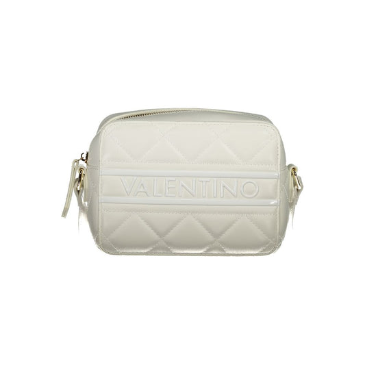 Mario Valentino White Polyethylene Handbag with adjustable strap, two internal pockets, contrasting details, zip closure, logo.