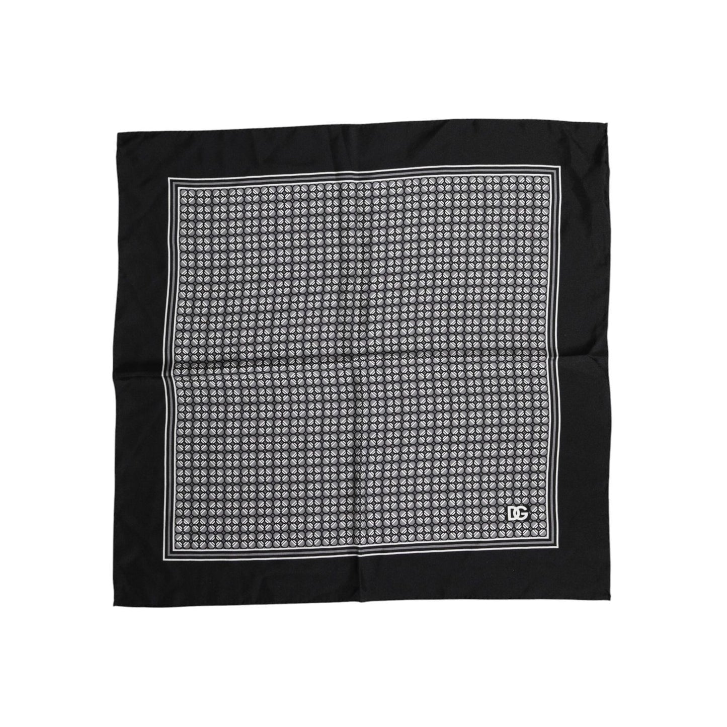 Dolce & Gabbana Black White Patterned Square Foulard Scarf