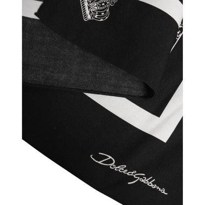 Dolce & Gabbana Black White Printed Square Foulard Scarf
