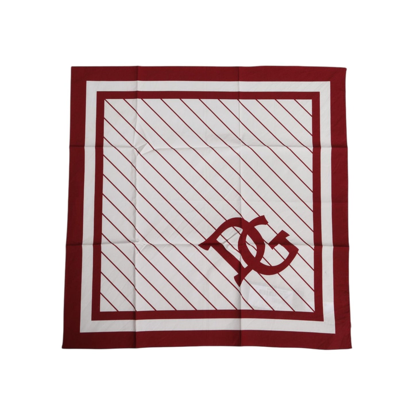 Dolce & Gabbana White Red DG Logo Square Men Foulard Scarf