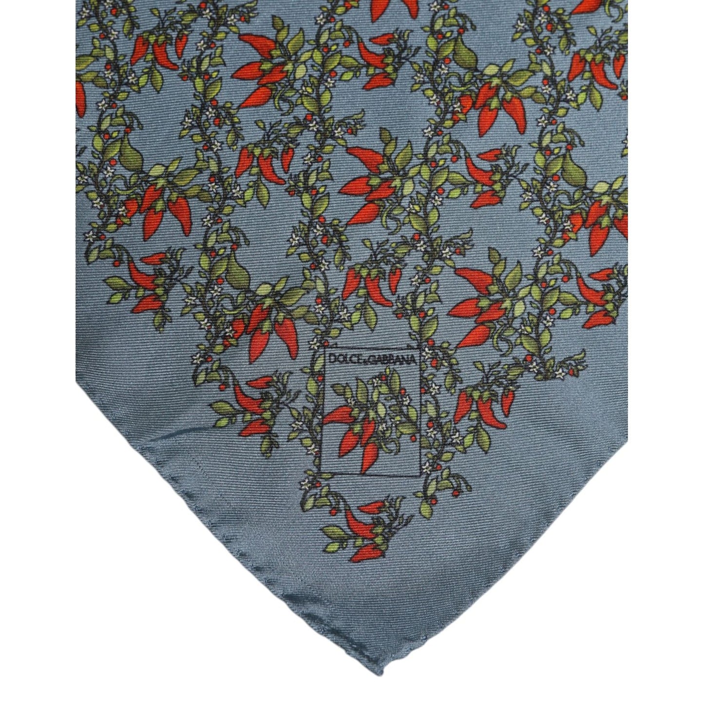 Dolce & Gabbana Gray Chilis Silk Square Men Foulard Scarf