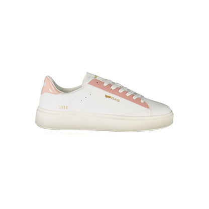 Gas White Polyester Women Sneaker with pink accents and chic print