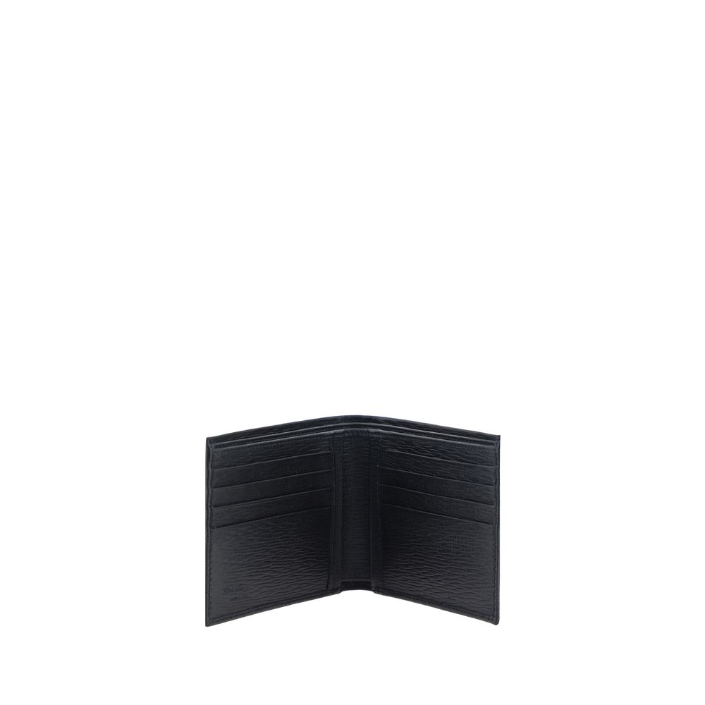Ferragamo Black Calf Leather Bos Taurus Wallet