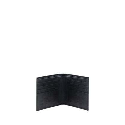 Ferragamo Black Calf Leather Bos Taurus Wallet