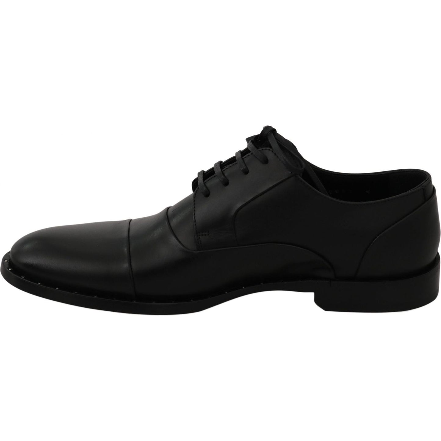 Dolce & Gabbana Black Leather Derby Formal Shoes Dress Shoes