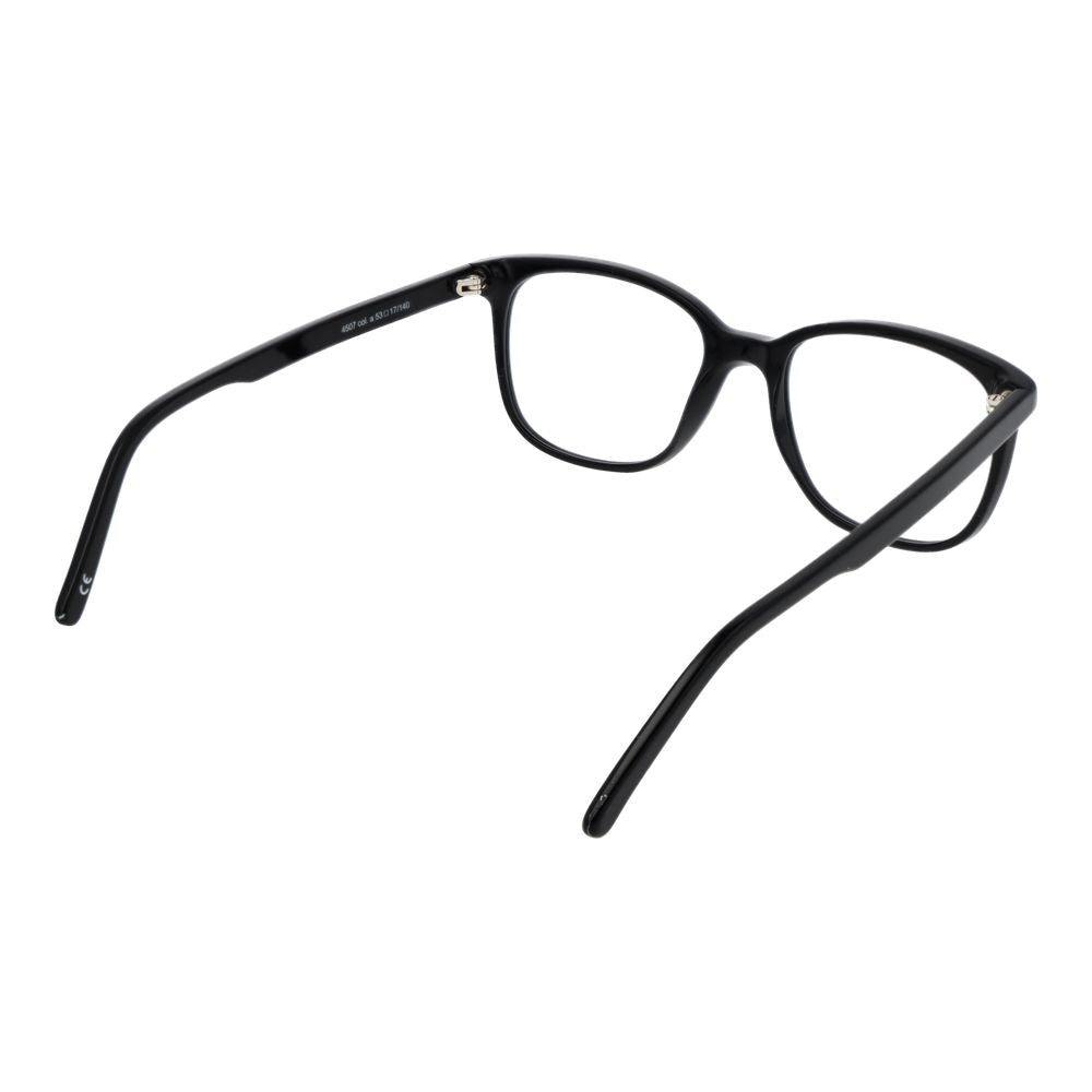 Andy Wolf Black Unisex Glasses Frame, full-rim acetate in classic black, size 53-17-140, includes branded case, panto style.