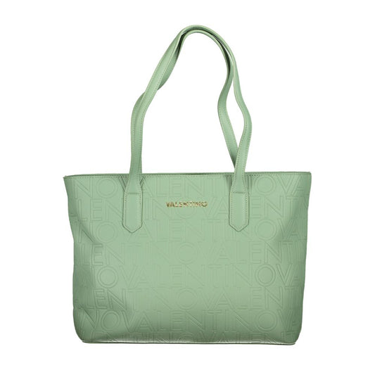 Mario Valentino Green Polyethylene Handbag with 2 handles, internal pockets, contrasting details, and a zip closure.