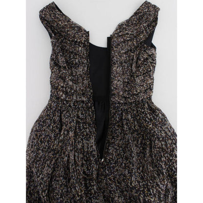 Dolce & Gabbana Dark Silk Shift Gown Full Length Dress