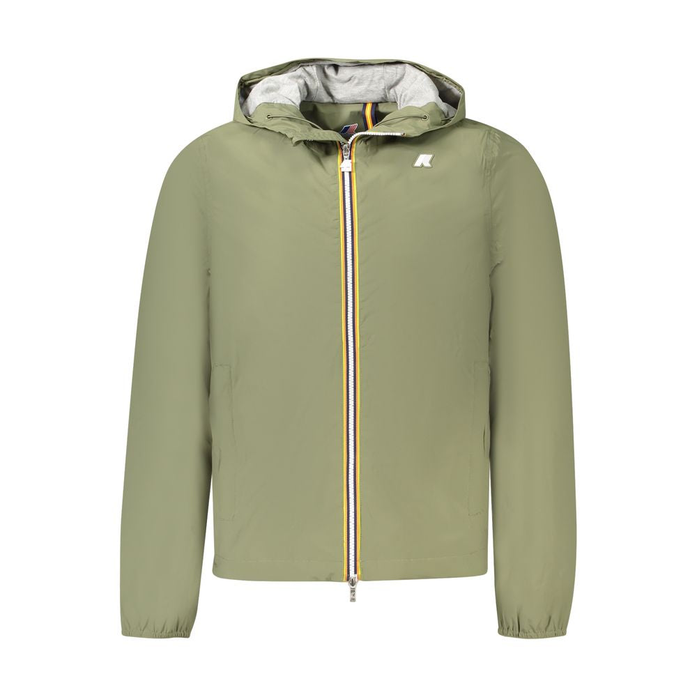 K-WAY Green Nylon Men Jacket KW-38789-S