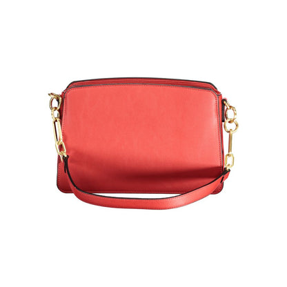 Mario Valentino Red Polyethylene Handbag with removable shoulder strap, 3 compartments, internal pocket, and logo detailing