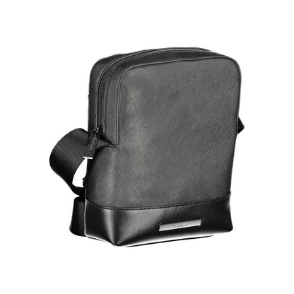Calvin Klein Black Polyester Shoulder Bag with adjustable strap, zip closure, logo, and recycled material